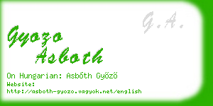 gyozo asboth business card