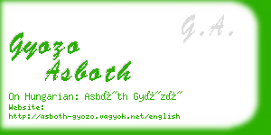 gyozo asboth business card